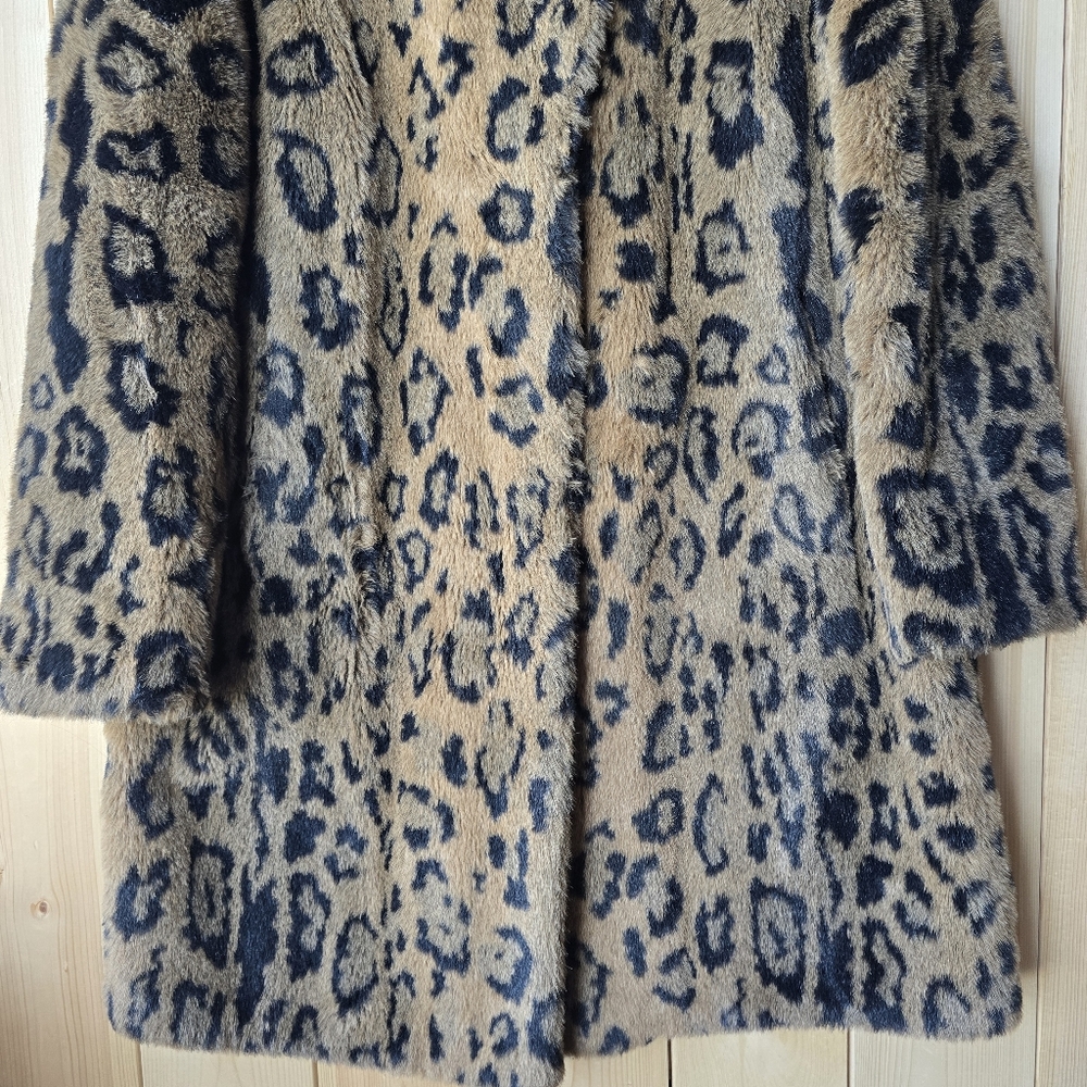 Vintage Olympia Limited Inc Leopard Print Faux Fur Parka Jacket Size Medium - Picture 3 of 12
